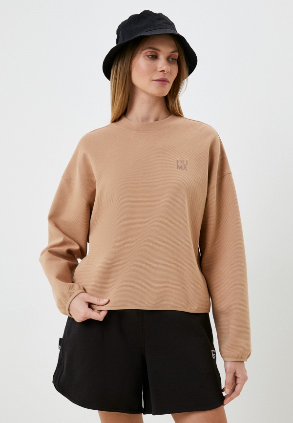 PUMA Свитшот - INFUSE Mock Neck Crew DK Dusty Tan - фото 1