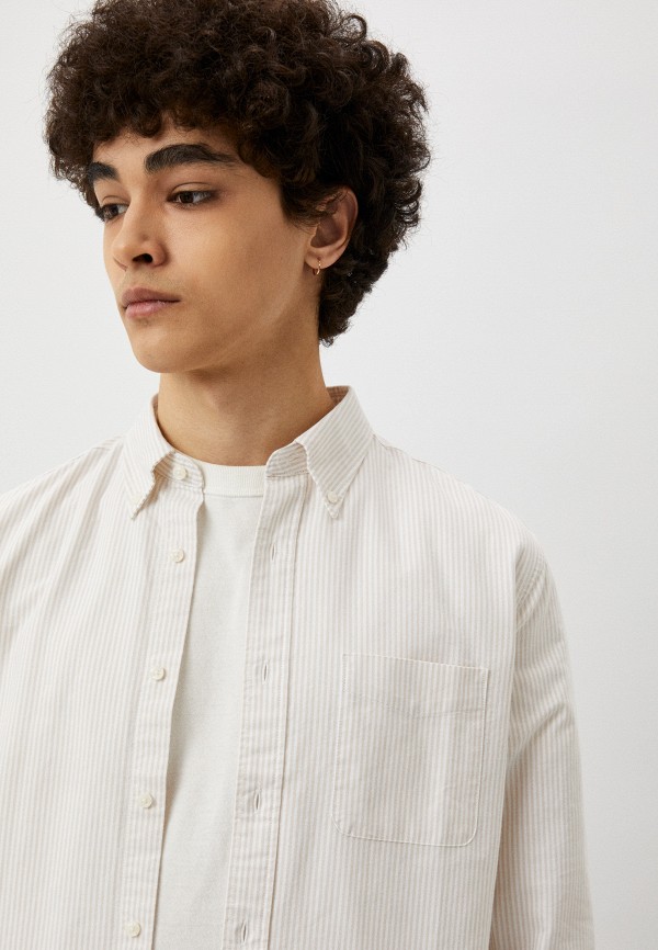 Рубашка UNIQLO из ткани оксфорд, цвет: бежевый, RTLACK549401 — купить в ...