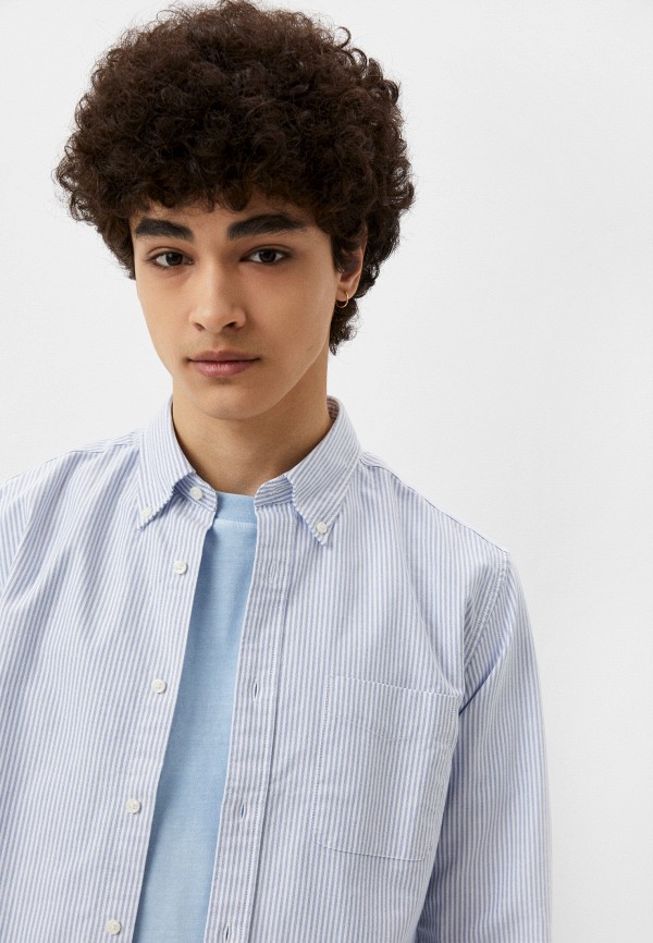 Рубашка UNIQLO из ткани оксфорд, цвет: голубой, RTLACK549501 — купить в ...