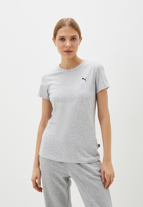 PUMA Футболка - ESS Small Logo Tee Light Gray Heather-CA - фото 1