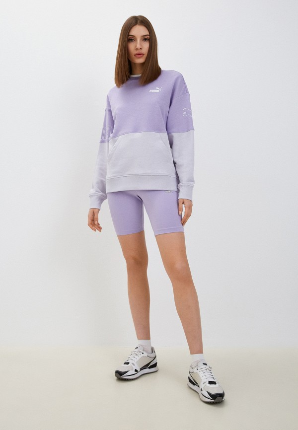 PUMA Свитшот - PUMA POWER Colorblock Crew TR Vivid Viol - фото 2