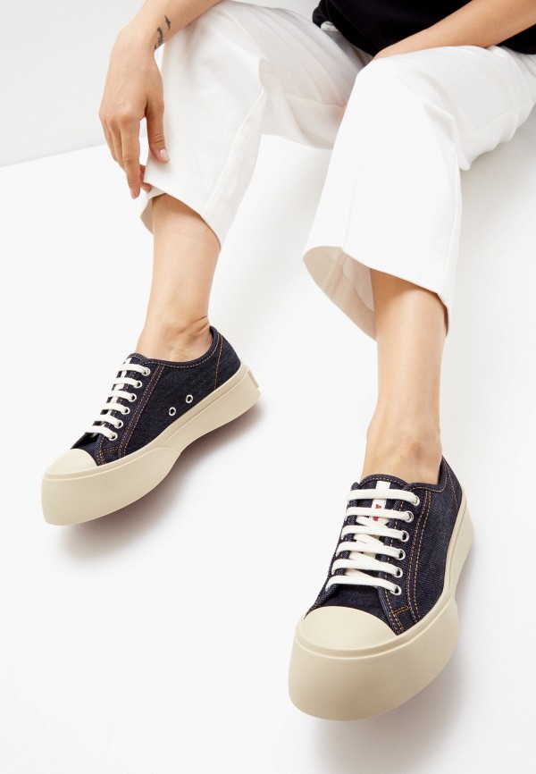 Кеды Marni, цвет: синий, RTLACM387701 — купить в интернет-магазине Lamoda
