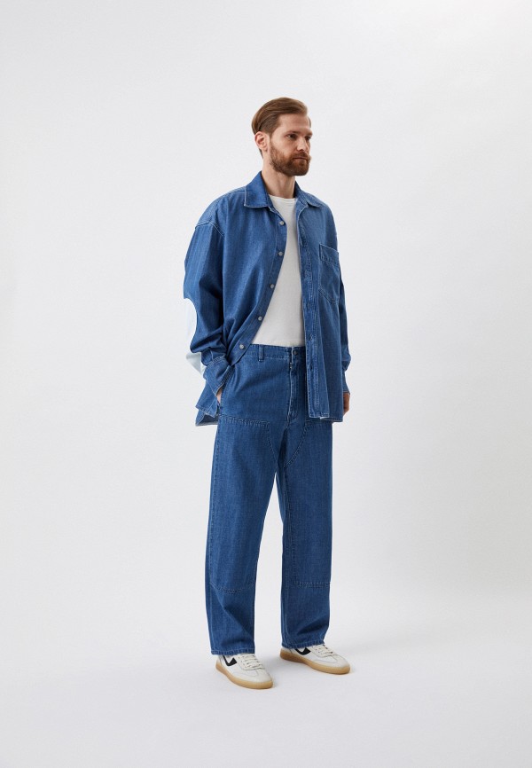 Рубашка джинсовая MM6 Maison Margiela, цвет: голубой, RTLACM429101 ...