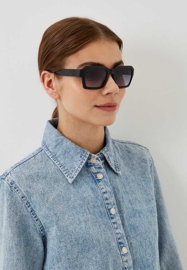 Очки солнцезащитные Calvin Klein Jeans CKJ23604S 002, цвет: черный ...