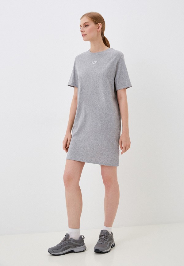 Платье Reebok REEBOK ID T-SHIRT DRESS, цвет: серый, RTLACV931901 ...