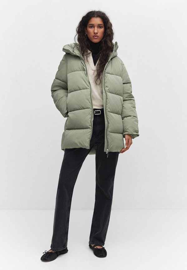 Mango top green parka
