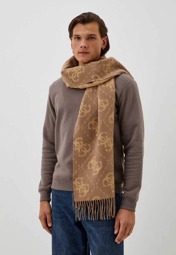 Шарф Guess, цвет: бежевый, RTLACY225701 — купить в интернет-магазине Lamoda