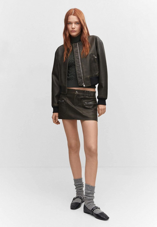 Mango Куртка кожаная - FANTASIA - фото 2