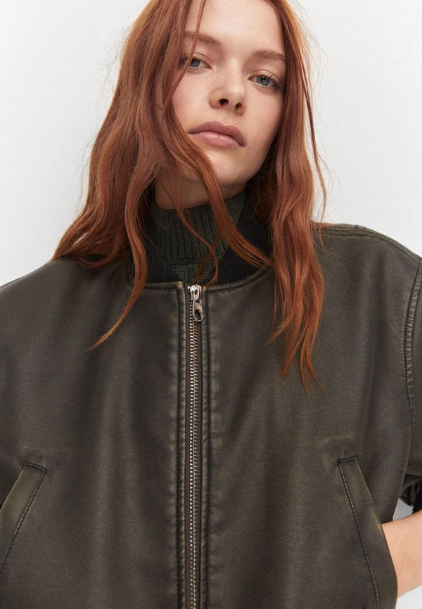 Mango Куртка кожаная - FANTASIA - фото 4