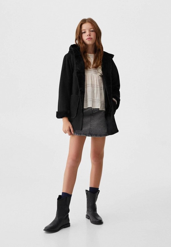 Mango Kids Дубленка - CHOCOLAT - фото 2