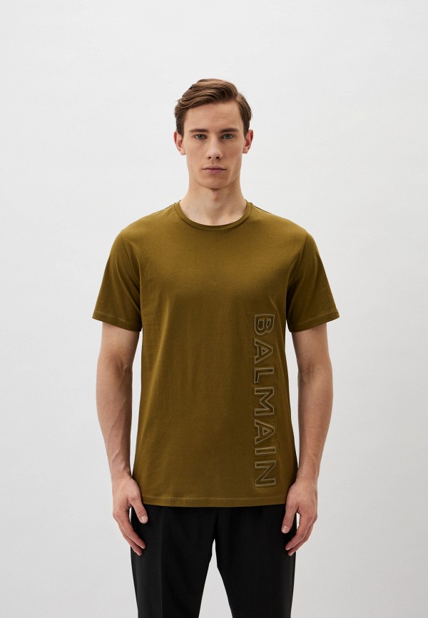 Футболка Balmain, цвет: хаки, RTLADC358701 — купить в интернет-магазине ...