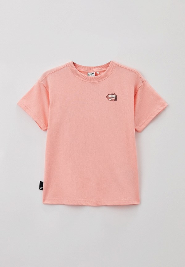 PUMA Футболка - DOWNTOWN Graphic Tee KIDS Peach Smoothie - фото 1