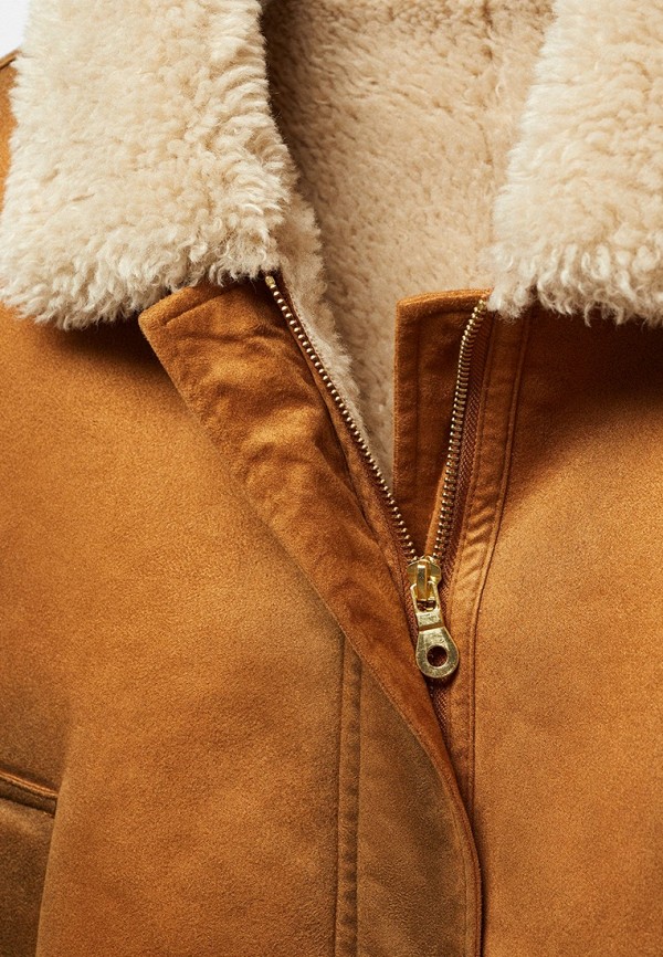 Дубленка Mango AVIATOR, цвет: коричневый, RTLADC921001 — купить в ...