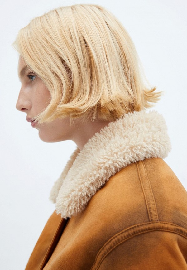 Дубленка Mango AVIATOR, цвет: коричневый, RTLADC921001 — купить в ...