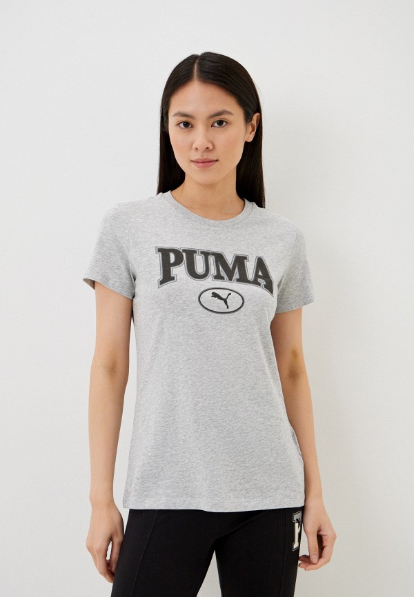 PUMA Футболка - PUMA SQUAD Graphic Tee Light Gray Heathe - фото 1
