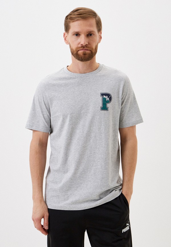 PUMA Футболка - PUMA SQUAD Graphic Tee Light Gray Heathe - фото 1