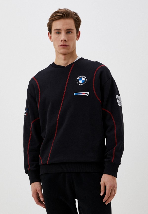 PUMA BMW MMS Garage Crew Crew Neck PUMA Black RTLADD708801 Lamoda