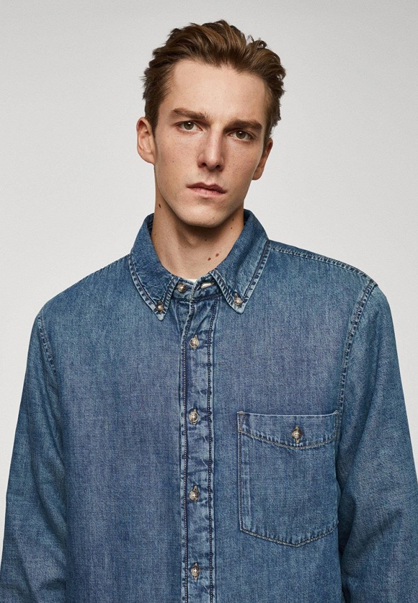 Mango Man Рубашка джинсовая - BLUES - фото 4