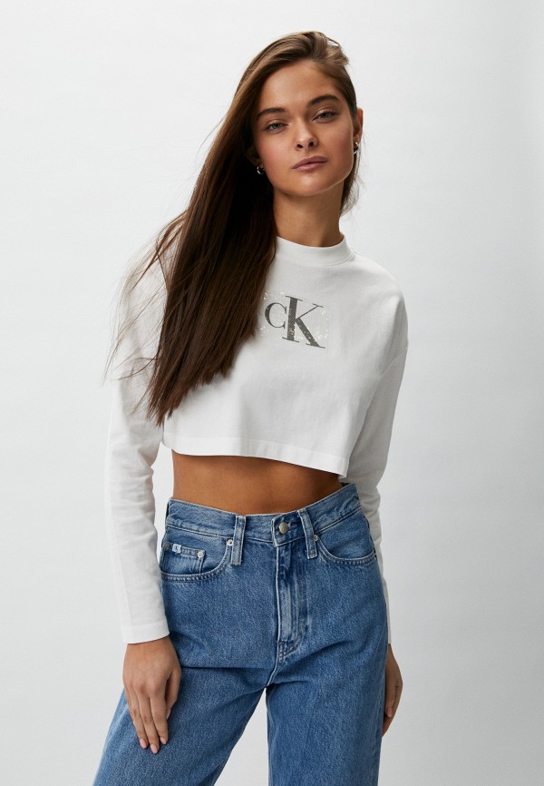 Лонгслив Calvin Klein Jeans, цвет: белый, RTLADF733401 — купить в ...