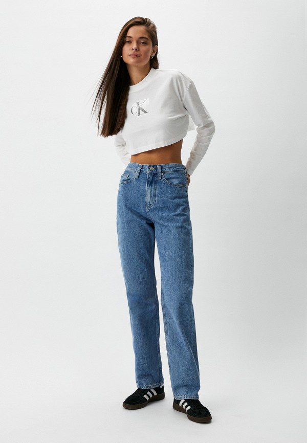 Лонгслив Calvin Klein Jeans, цвет: белый, RTLADF733401 — купить в ...