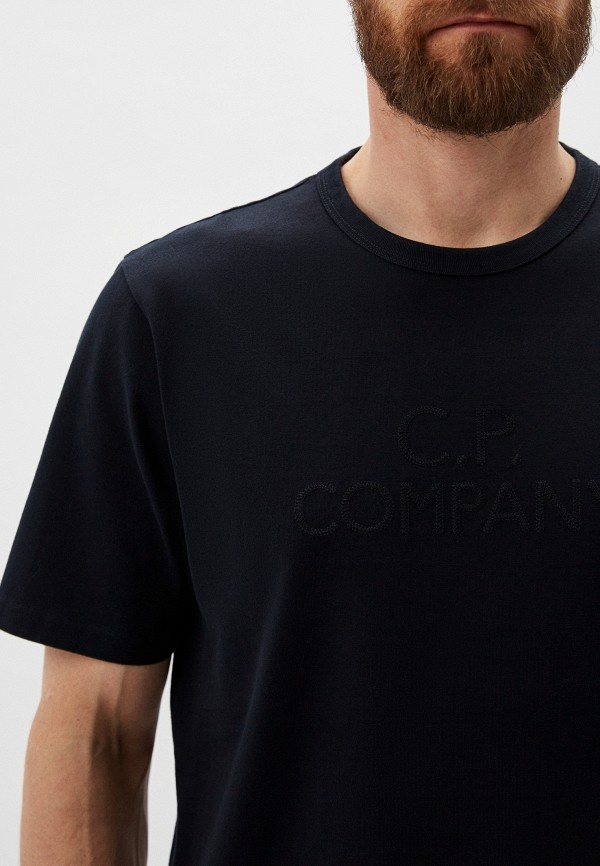 Футболка C.P. Company 30/2 Mercerized Jersey Twisted Logo, цвет: синий ...