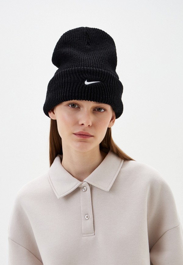 Шапка Nike U NK PEAK BEANIE TC SWSH L, цвет: черный, RTLADH089201 ...