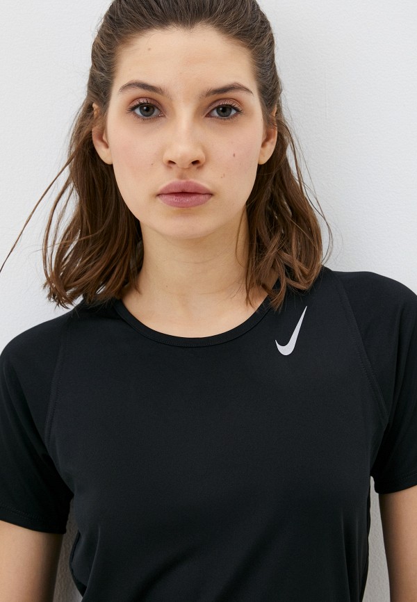 Футболка спортивная Nike W NK DF RACE TOP SS, цвет: черный ...
