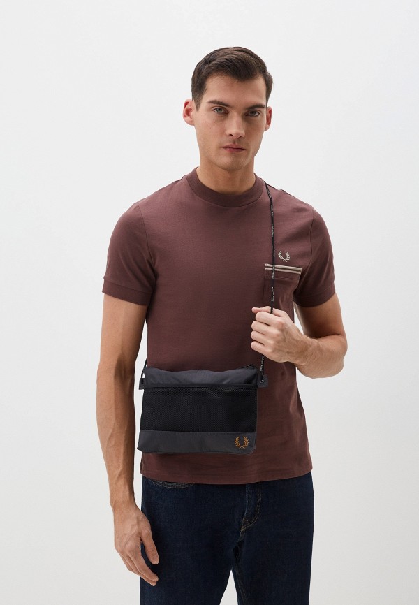 Сумка Fred Perry CRINKLE NYLON MESH SACOCHE BAG, цвет: черный ...