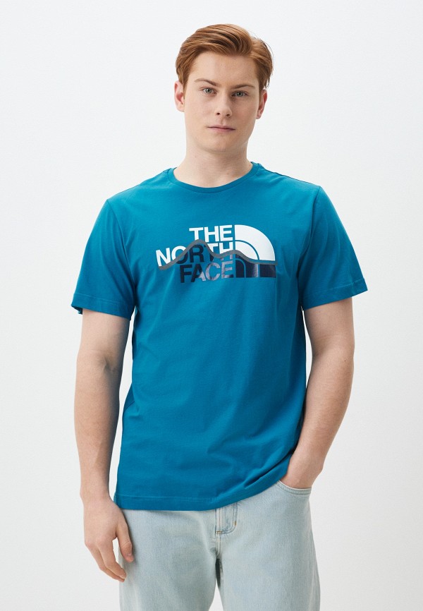 Футболка The North Face M S/S Mountain Line Tee, цвет: синий ...