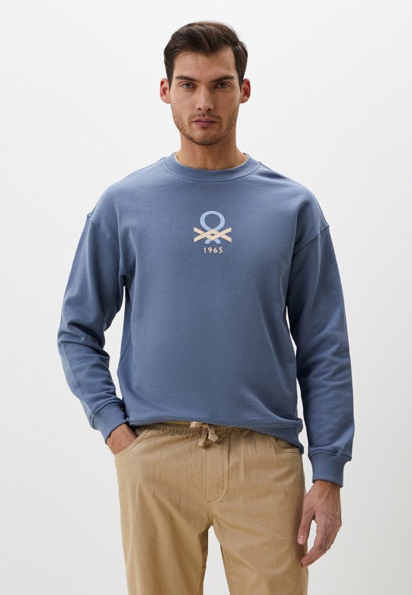 Свитшот United Colors of Benetton, цвет: голубой, RTLADI726501 — купить ...