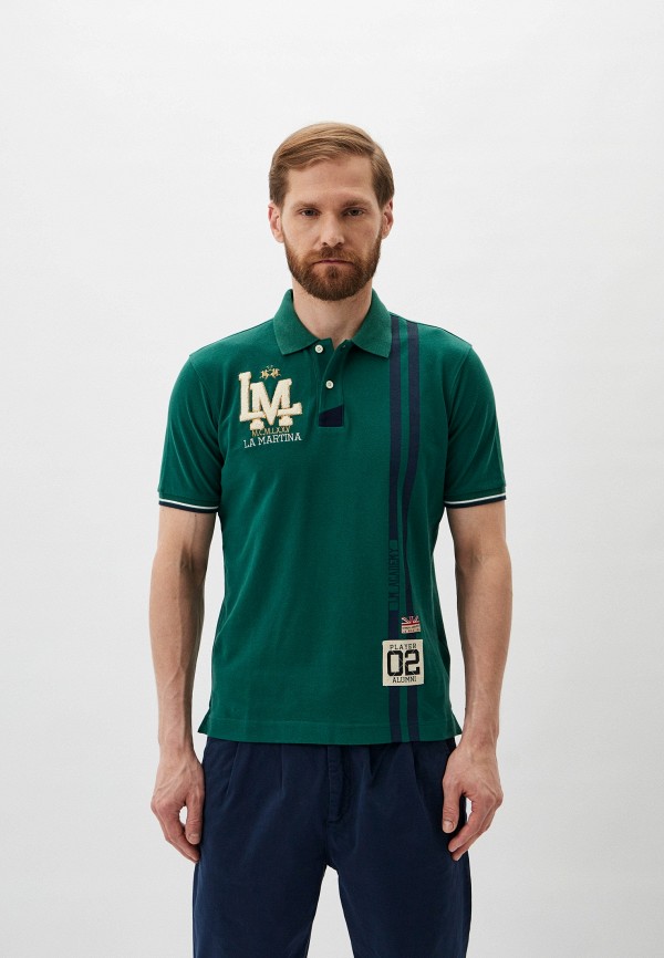 Поло La Martina, цвет: зеленый, RTLADI836401 — купить в интернет