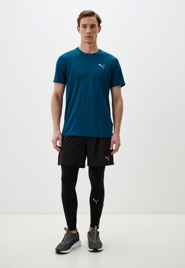Футболка спортивная PUMA RUN FAVORITE HEATHER SS TEE M, цвет: бирюзовый ...