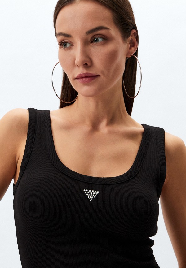 Майка Guess, цвет: черный, RTLADK534701 — купить в интернет-магазине Lamoda