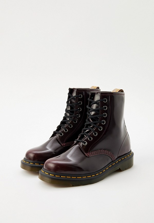 Dr. Martens Ботинки - Vegan 1460 Cherry Red Oxford Rub Off - фото 3