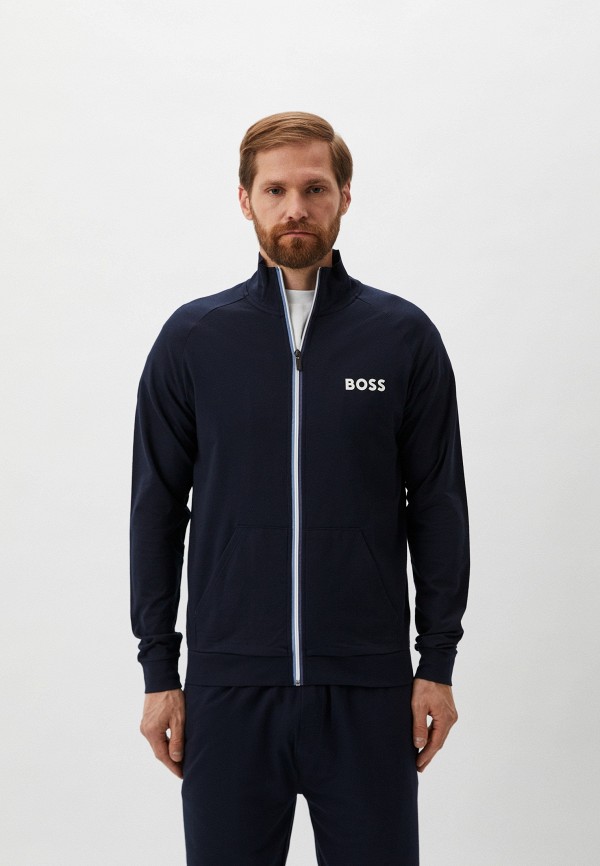 BOSS紺色ジャケット　身長180以上推奨 Олимпийка домашняя Boss Authentic Jacket Z, цвет: синий