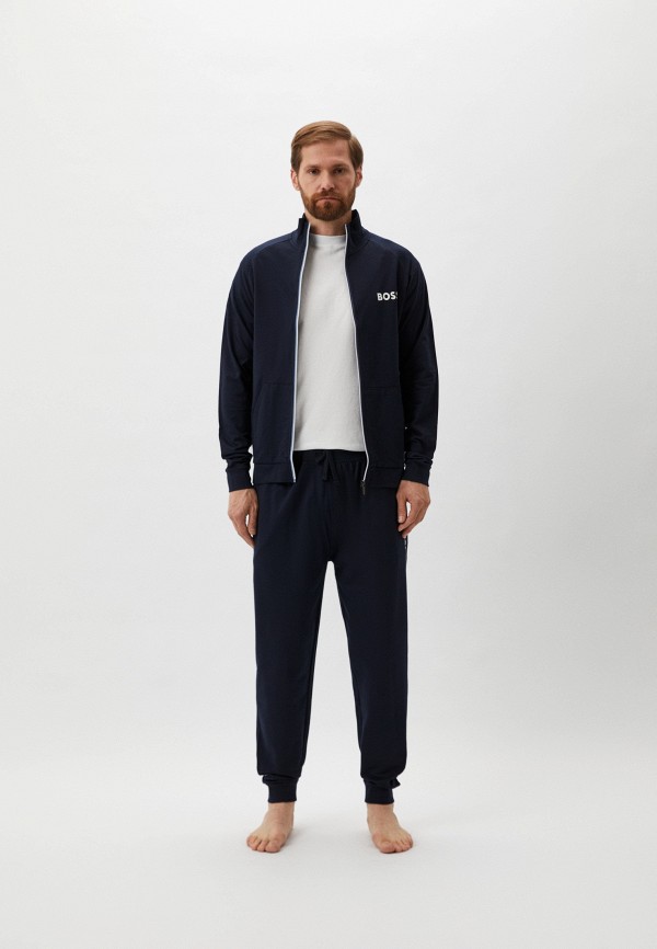 BOSS紺色ジャケット　身長180以上推奨 Олимпийка домашняя Boss Authentic Jacket Z, цвет: синий