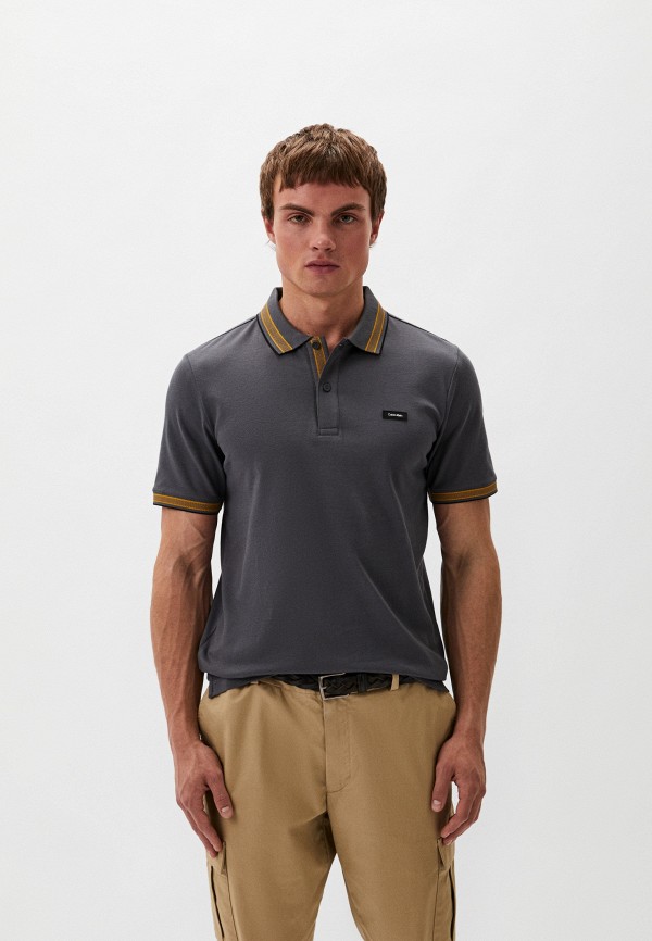 Поло Calvin Klein, цвет: серый, RTLADP078401 — купить в интернет ...