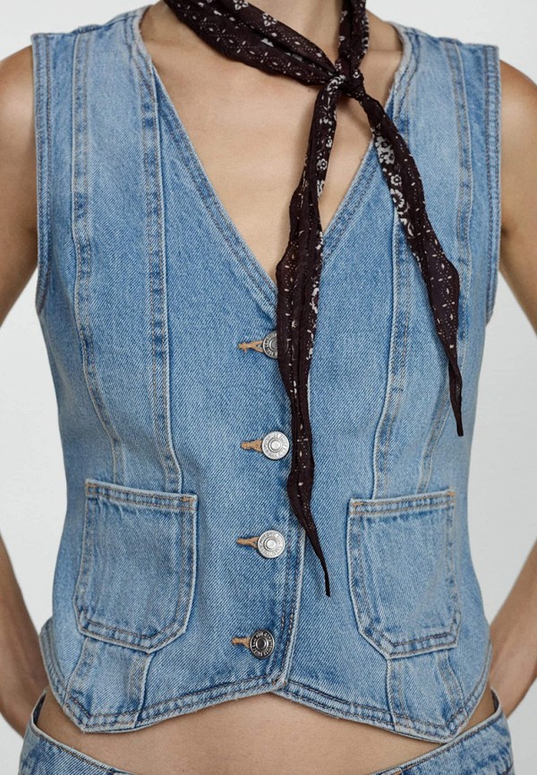 Mango Жилет джинсовый - FARAH - фото 5