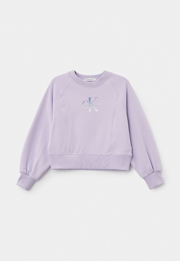 Свитшот Calvin Klein Jeans, цвет: фиолетовый, RTLADR093001 — купить в ...