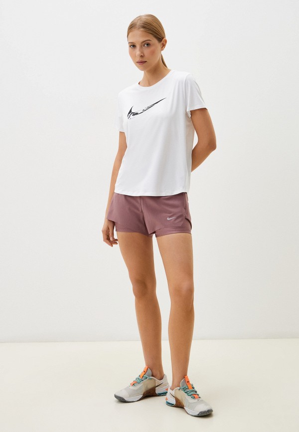 Nike Футболка спортивная - W NK ONE SWOOSH HBR DF SS TOP - фото 2