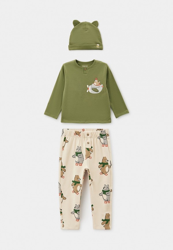 Mayoral Лонгслив, брюки и шапка - фото 1