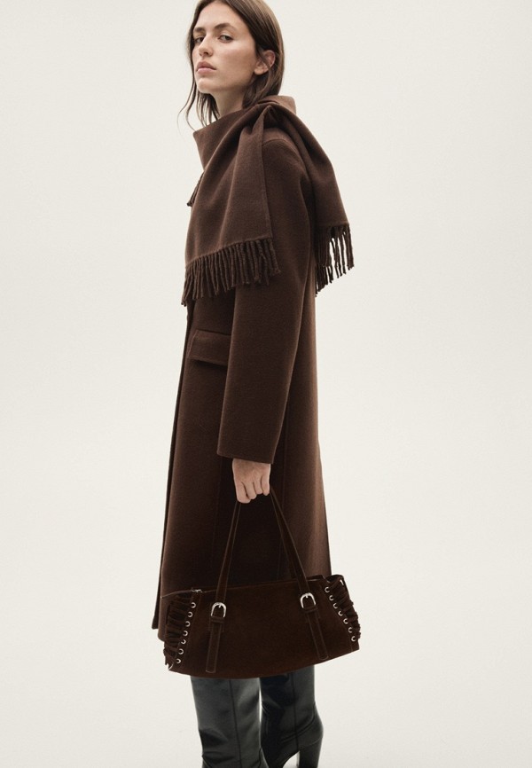 Mango Пальто двубортное - CHOCO - фото 3