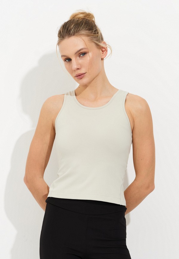 Cream Yoga Майка спортивная - Fern Tank Top Beige - фото 1