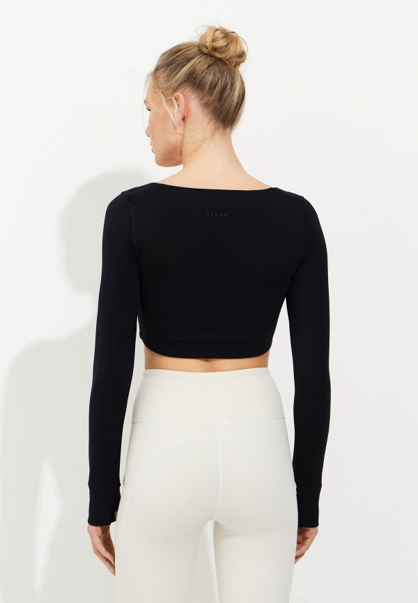 Cream Yoga Топ спортивный - Madison LS Crop Top Black - фото 3