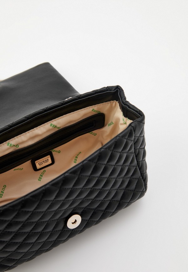 Bolso Bandolera GUESS Eco Rianee Convertible - Negro - 21x14x10 Cm - Poliuretano - Correa Ajustable 66-126 Cm