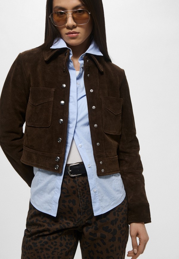 Mango Куртка кожаная - CHAQUETA SIMBA - фото 4