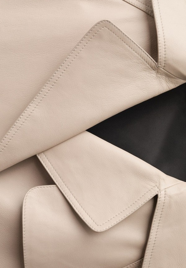 Mango Куртка кожаная - STONE - фото 6