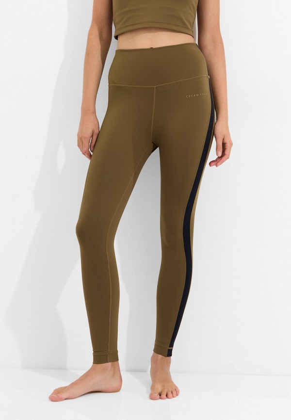Cream Yoga Леггинсы - Hana 7/8 Side Stripe Army Green - фото 1