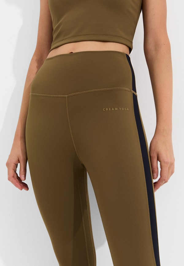 Cream Yoga Леггинсы - Hana 7/8 Side Stripe Army Green - фото 4