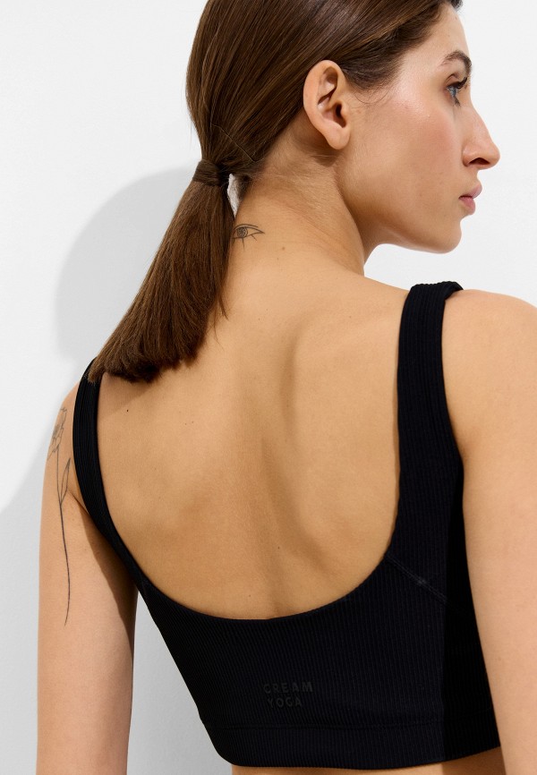 Cream Yoga Топ спортивный - Venesa Bustier Bra Top Black - фото 5